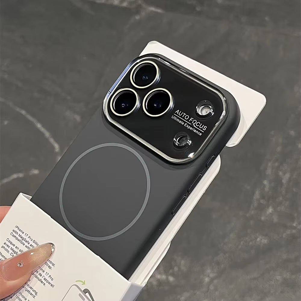 Premium Liquid Silicone MagSafe Case with Large Camera Window for iPhone 17, 16, 15, 14 Pro Max — Soft Touch Wireless Charging Cover